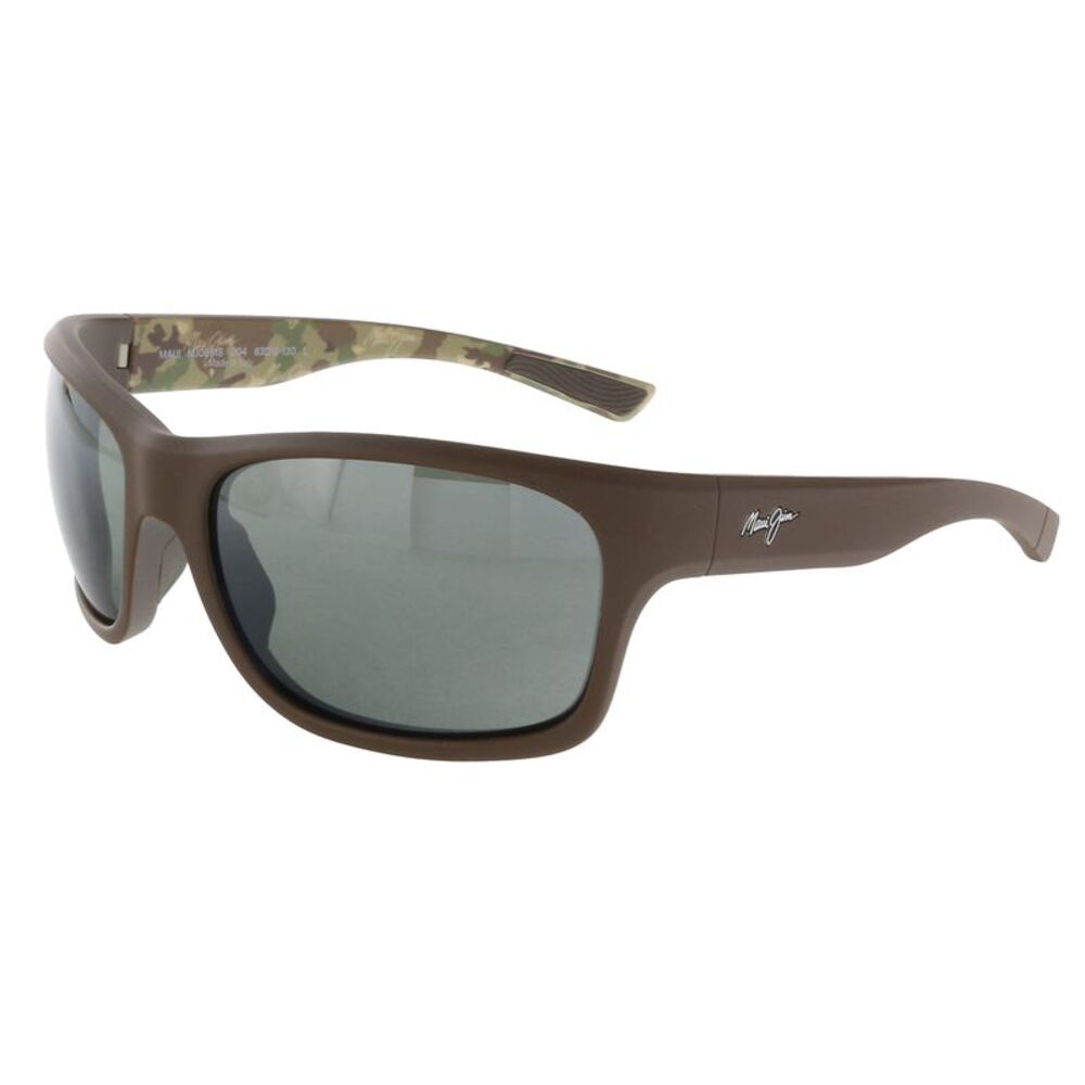 Maui Jim MJ0681S-004 Elegant Matte Brown Wrap Grey Polarized